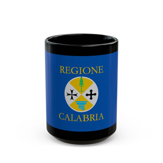 Flag of Calabria Italy - Black Coffee Mug-15oz-The Sticker Space