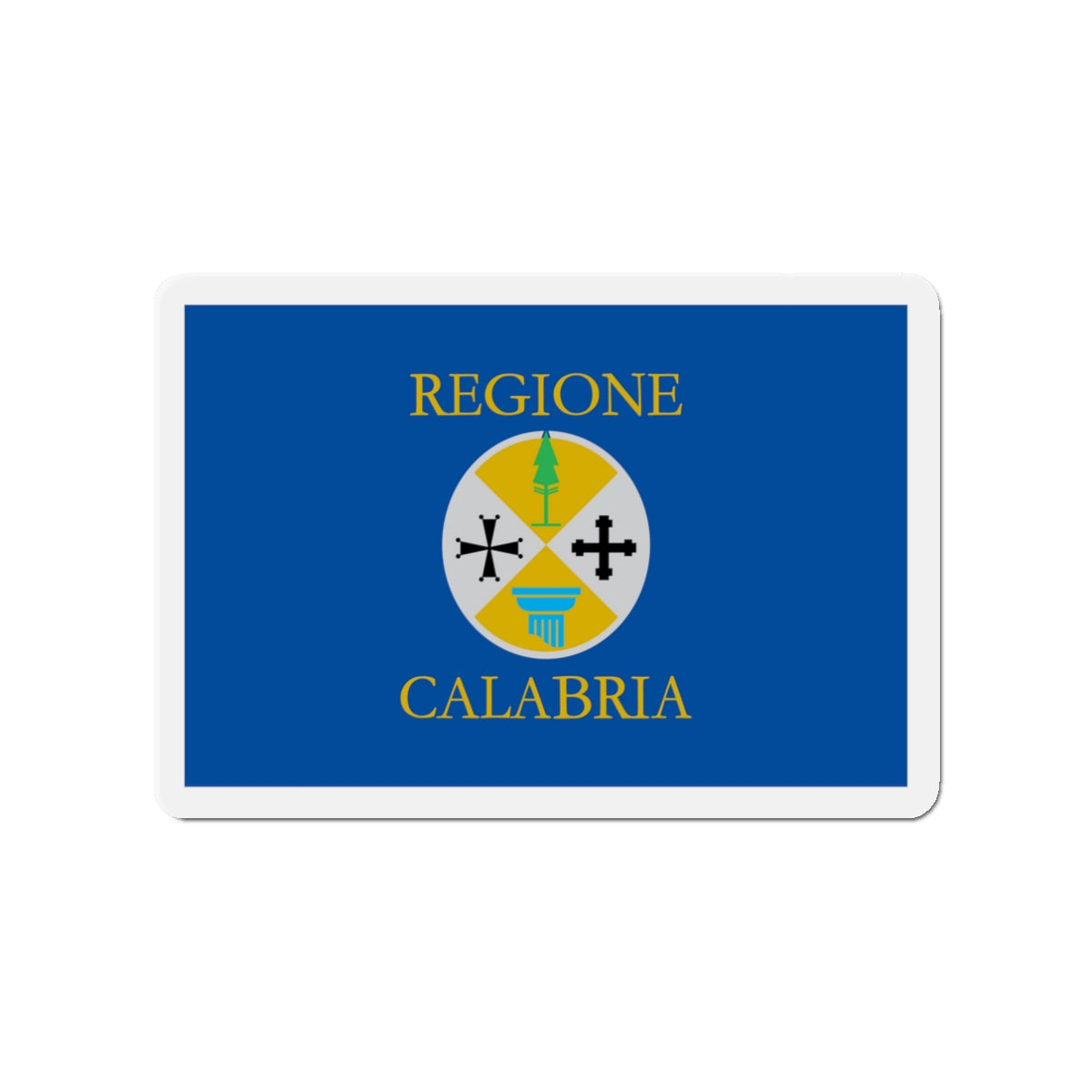 Flag of Calabria Italy - Die-Cut Magnet-3" x 3"-The Sticker Space