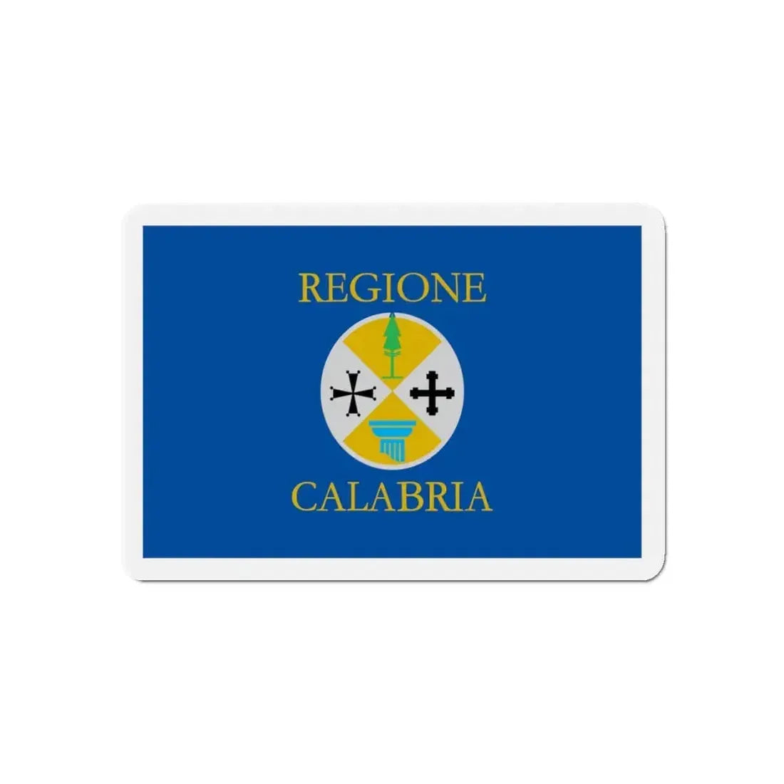 Flag of Calabria Italy - Refrigerator Magnet 5 Inch - The Sticker Space