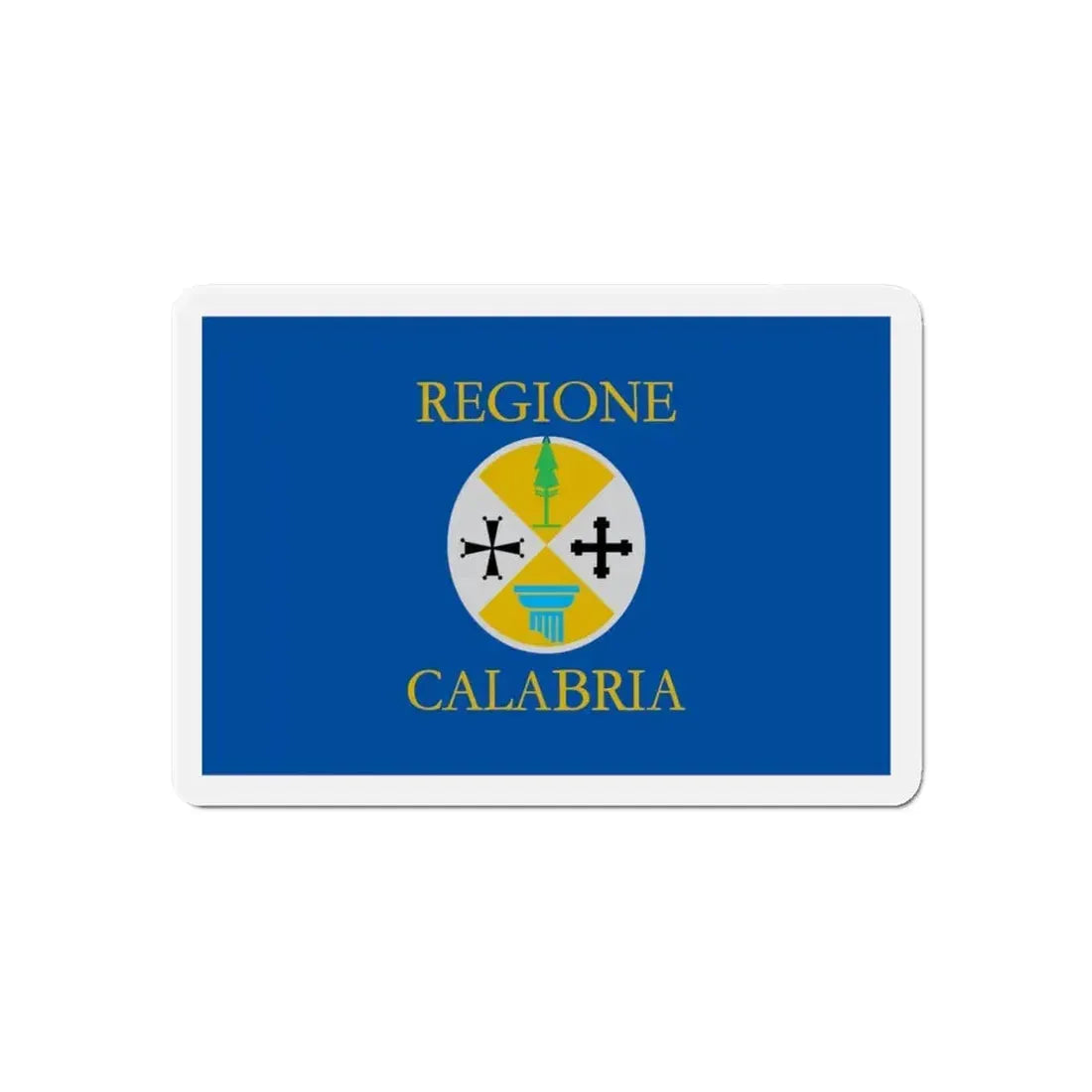 Flag of Calabria Italy - Refrigerator Magnet 6 Inch - The Sticker Space