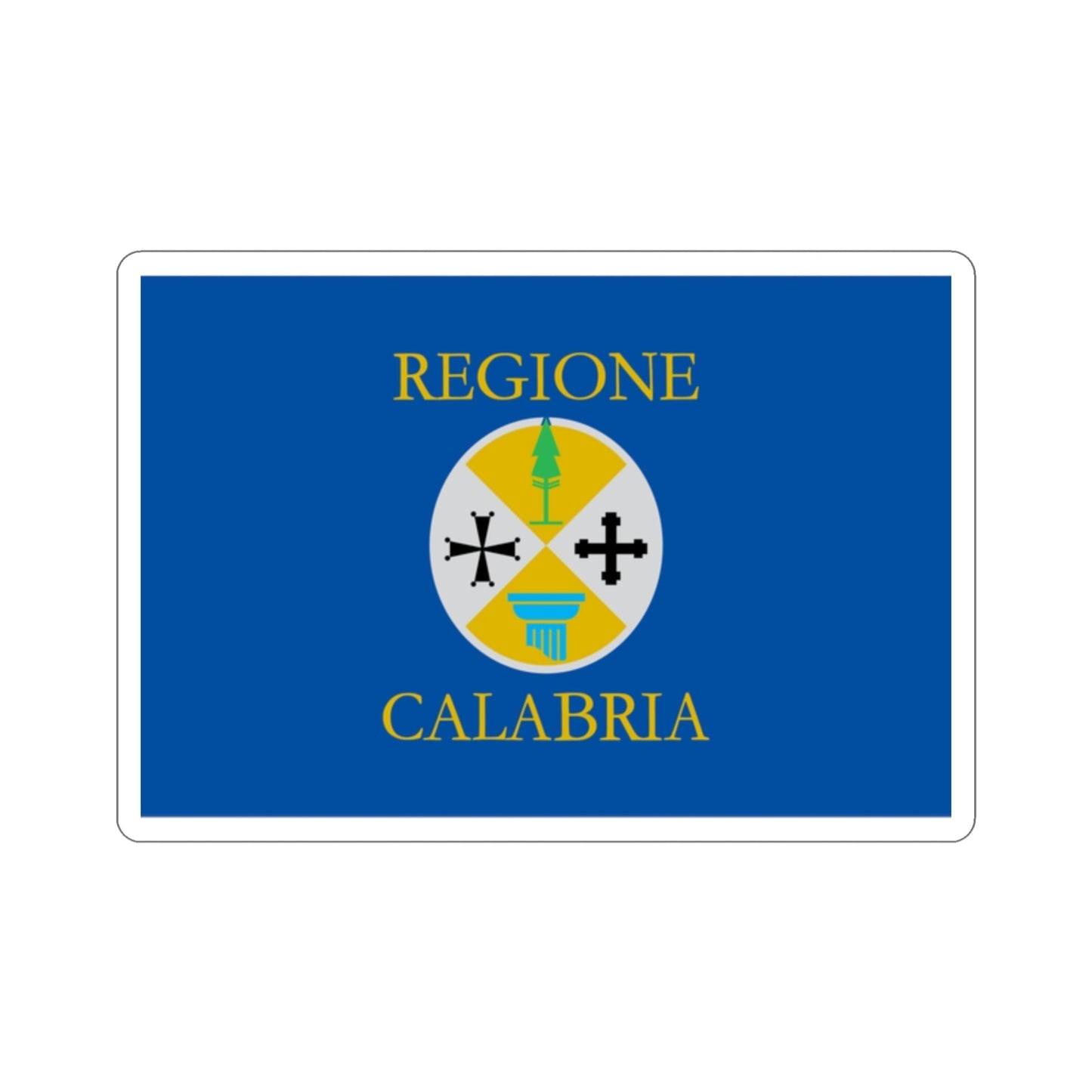 Flag of Calabria Italy STICKER Vinyl Die-Cut Decal-2 Inch-The Sticker Space