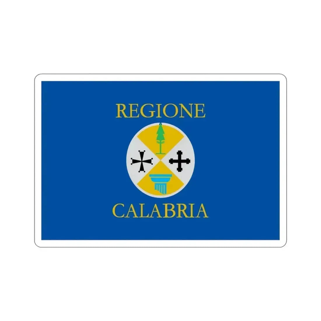 Flag of Calabria Italy STICKER Vinyl Die-Cut Decal 3 Inch - The Sticker Space