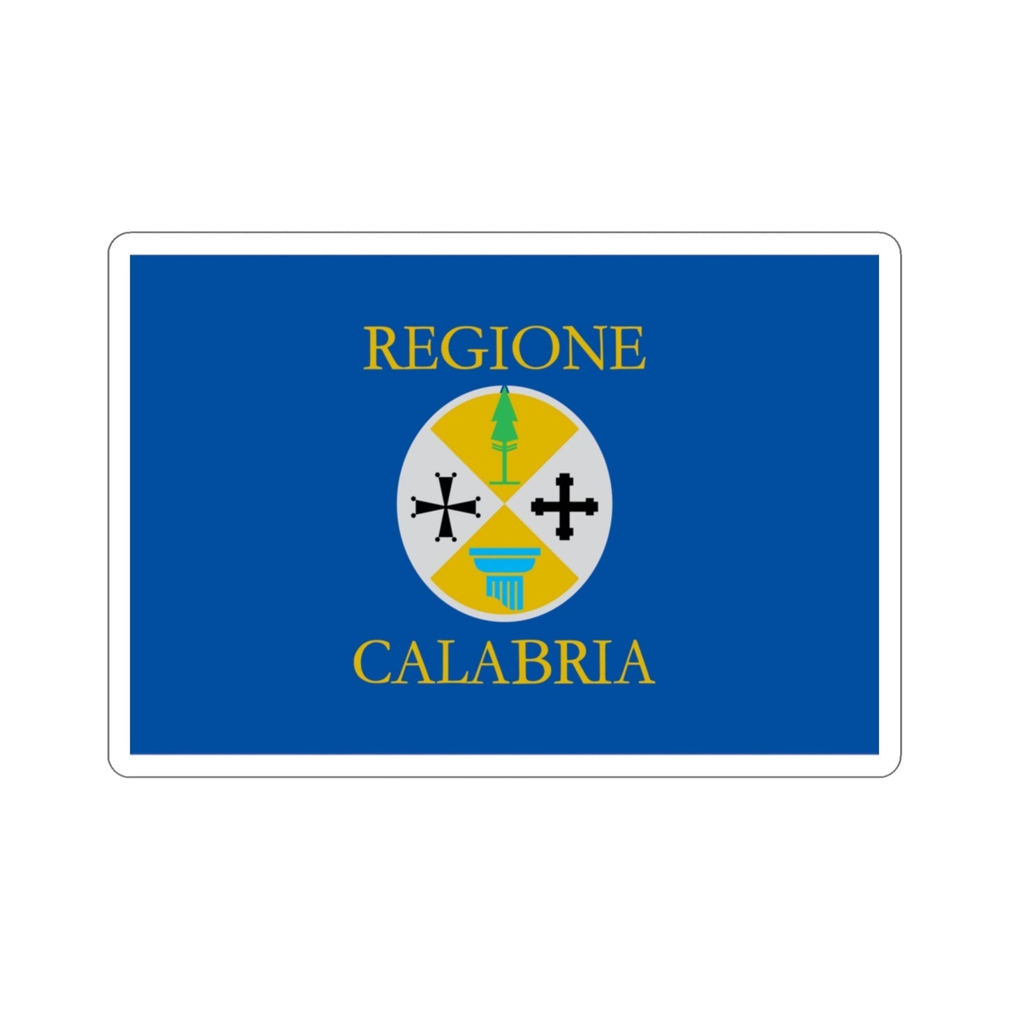 Flag of Calabria Italy STICKER Vinyl Die-Cut Decal-3 Inch-The Sticker Space