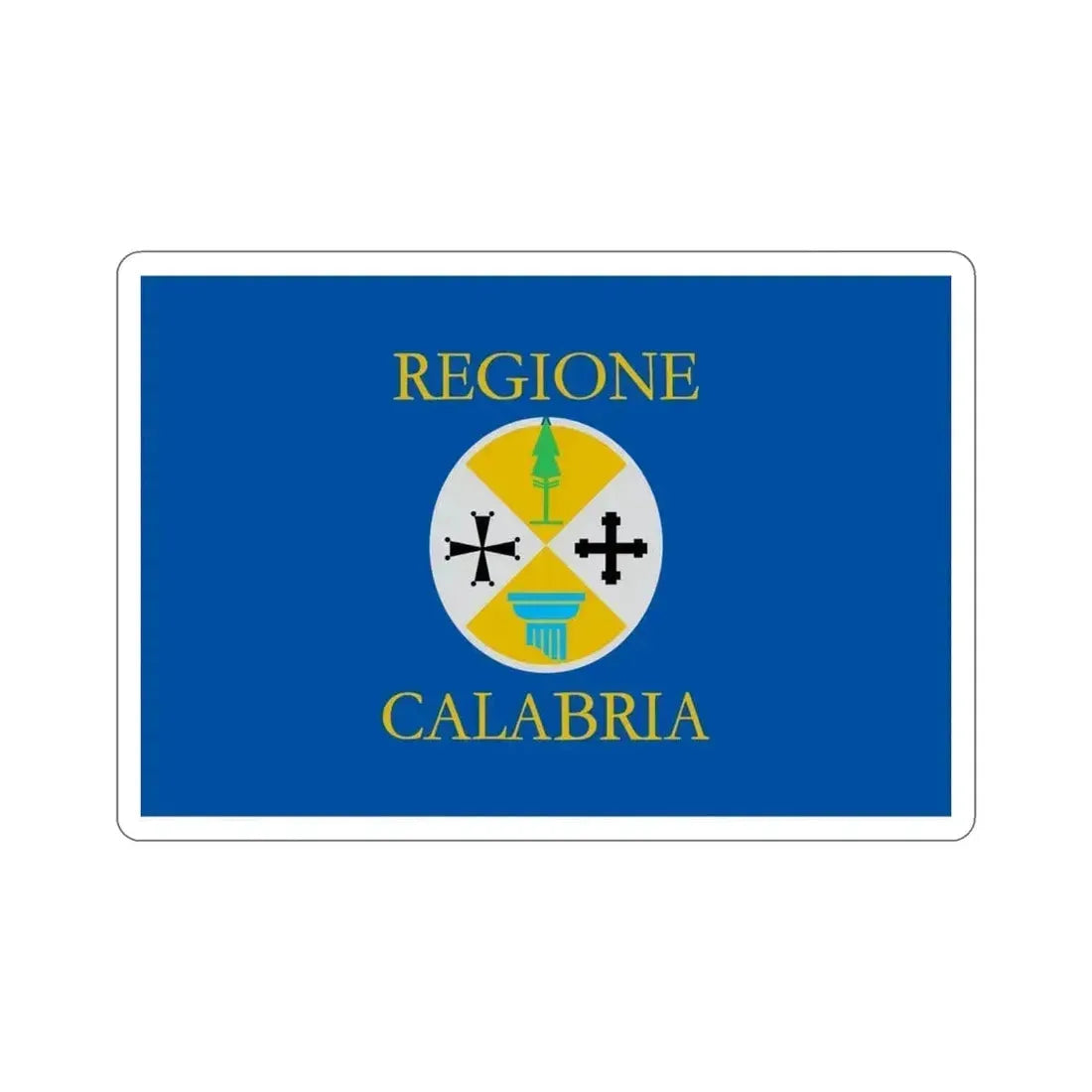 Flag of Calabria Italy STICKER Vinyl Die-Cut Decal 4 Inch - The Sticker Space
