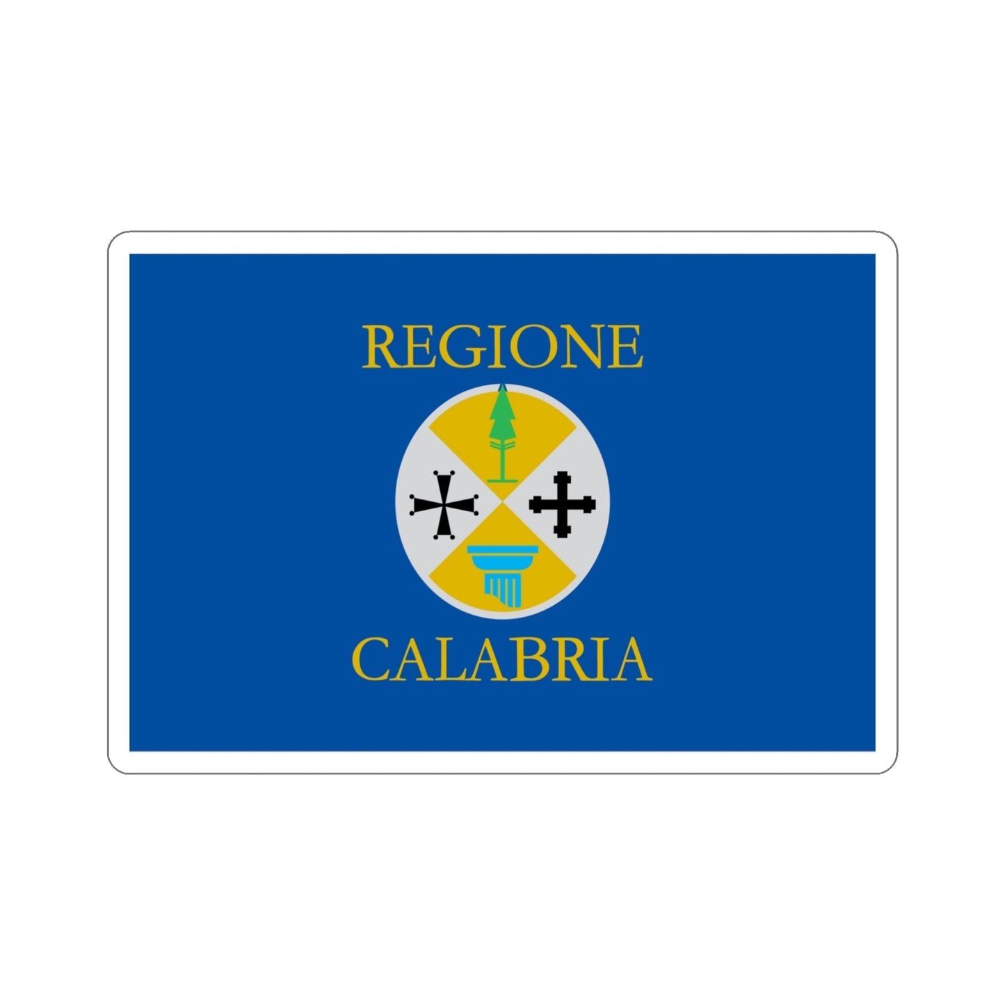 Flag of Calabria Italy STICKER Vinyl Die-Cut Decal-4 Inch-The Sticker Space