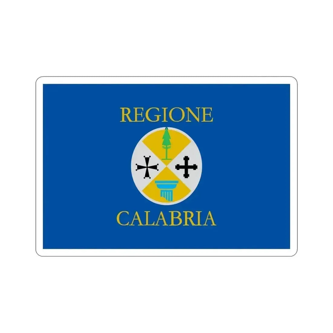 Flag of Calabria Italy STICKER Vinyl Die-Cut Decal 5 Inch - The Sticker Space