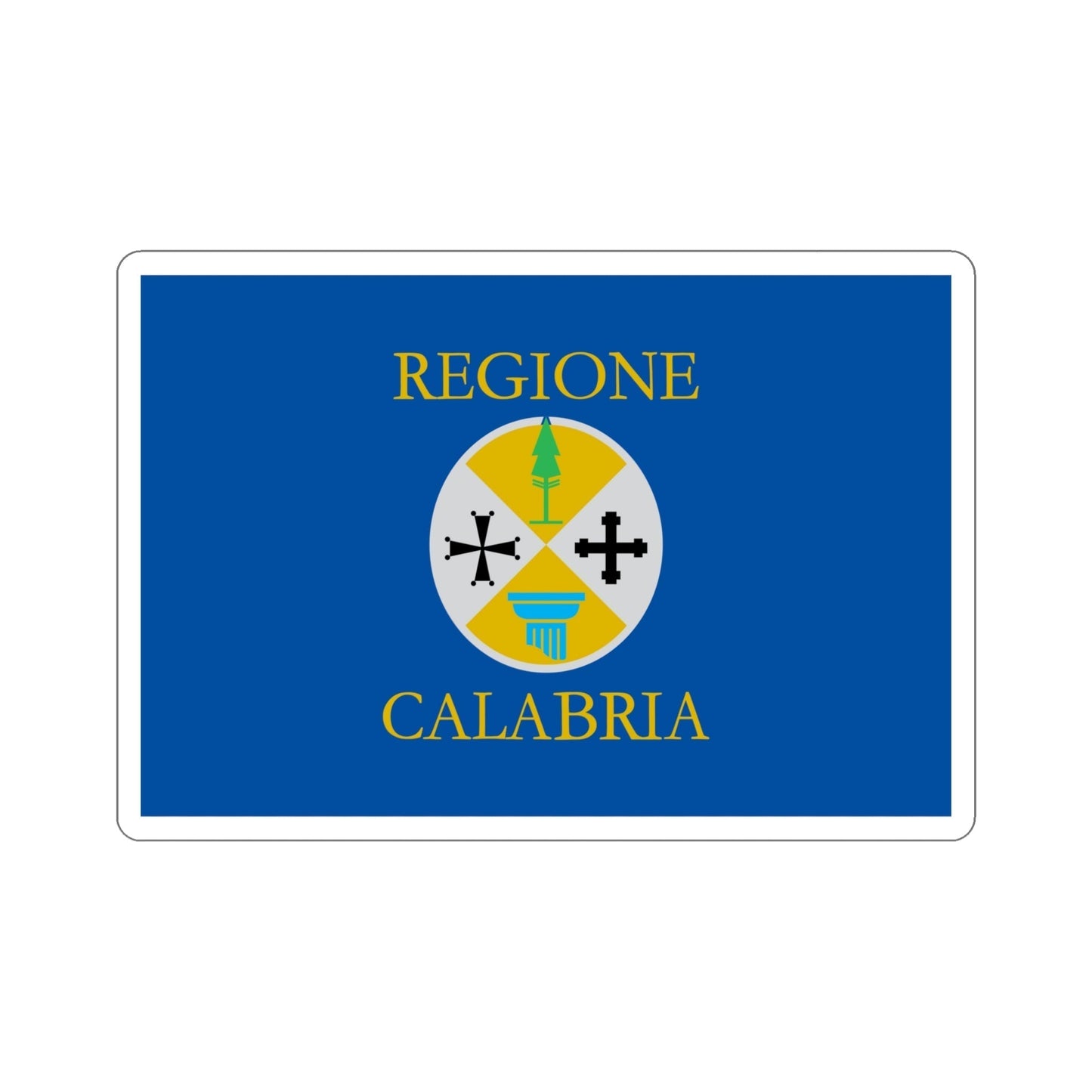 Flag of Calabria Italy STICKER Vinyl Die-Cut Decal-5 Inch-The Sticker Space