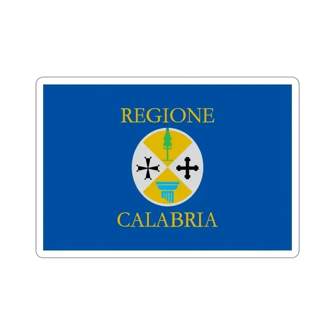 Flag of Calabria Italy STICKER Vinyl Die-Cut Decal 6 Inch - The Sticker Space