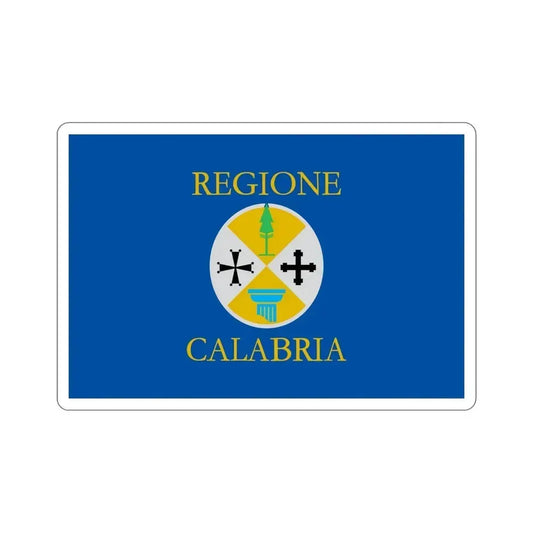 Flag of Calabria Italy STICKER Vinyl Die-Cut Decal 6 Inch - The Sticker Space
