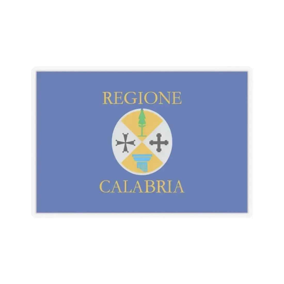 Flag of Calabria Italy - STICKER Vinyl Kiss-Cut Decal 2 Inch Transparent - The Sticker Space