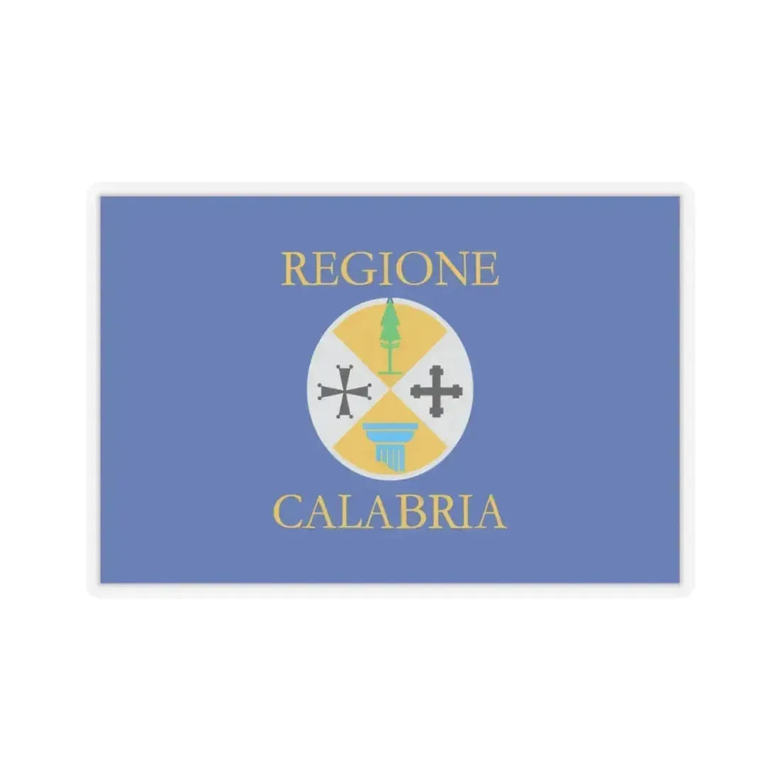 Flag of Calabria Italy - STICKER Vinyl Kiss-Cut Decal 3 Inch Transparent - The Sticker Space