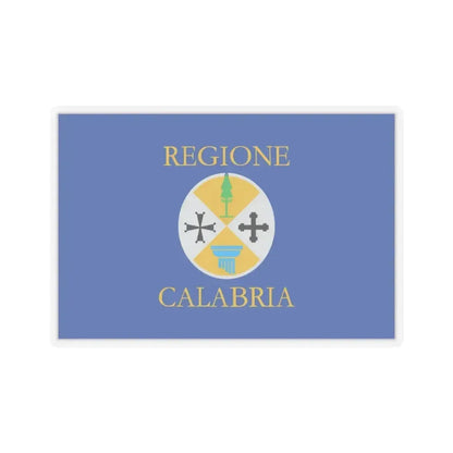 Flag of Calabria Italy - STICKER Vinyl Kiss-Cut Decal 3 Inch Transparent - The Sticker Space