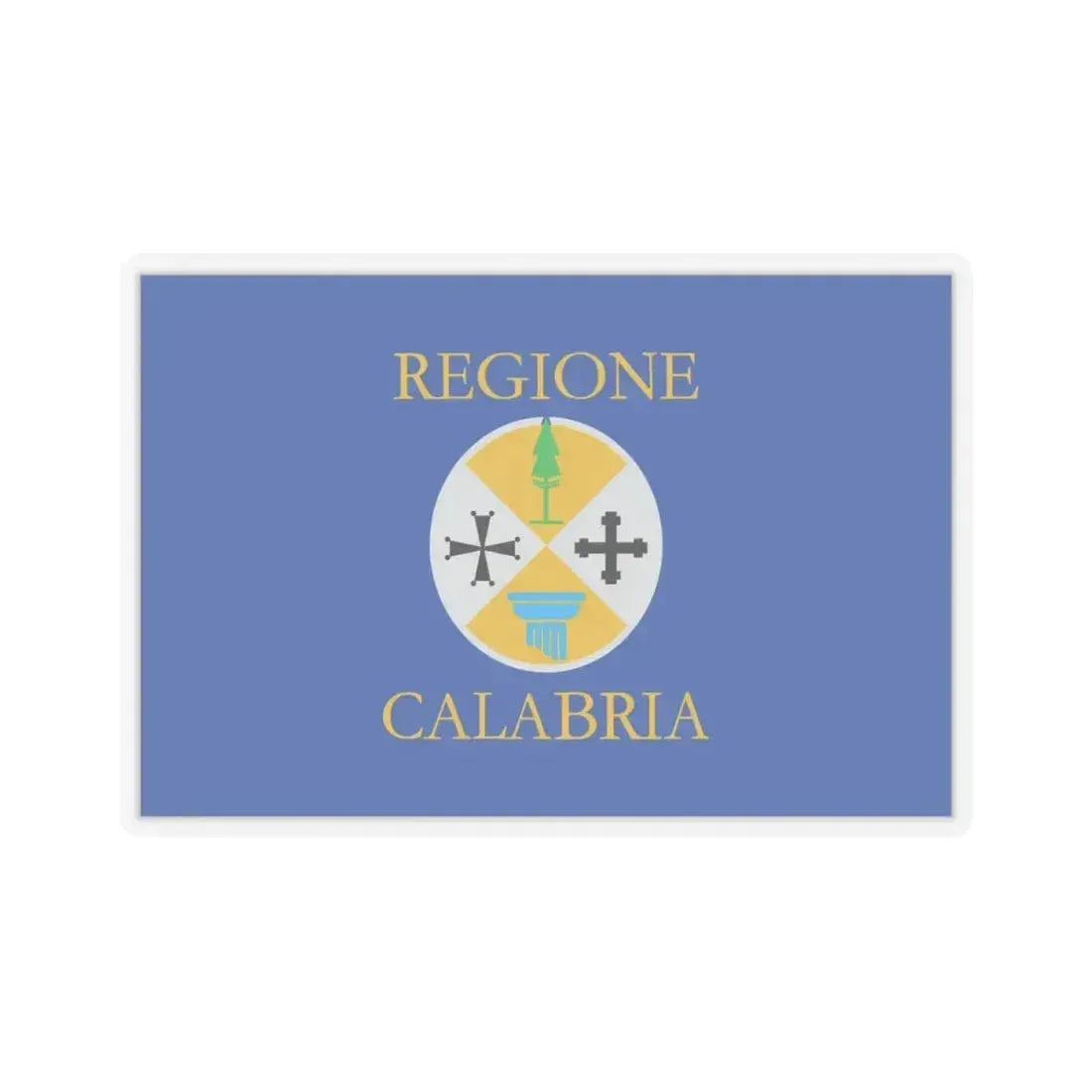 Flag of Calabria Italy - STICKER Vinyl Kiss-Cut Decal 4 Inch Transparent - The Sticker Space