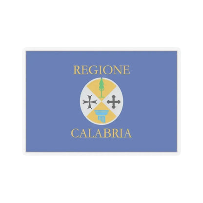 Flag of Calabria Italy - STICKER Vinyl Kiss-Cut Decal 4 Inch Transparent - The Sticker Space