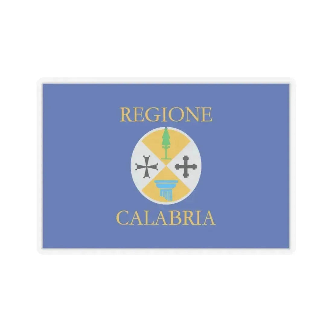 Flag of Calabria Italy - STICKER Vinyl Kiss-Cut Decal 6 Inch Transparent - The Sticker Space