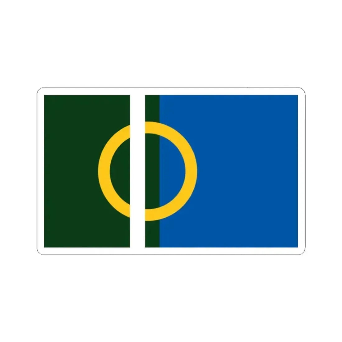 Flag of Calne UK - STICKER Vinyl Kiss-Cut Decal 2 Inch White - The Sticker Space