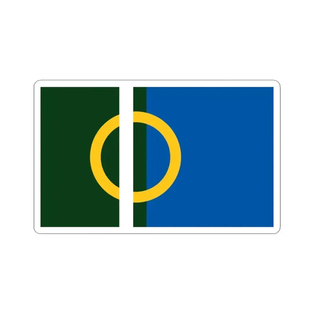 Flag of Calne UK - STICKER Vinyl Kiss-Cut Decal 3 Inch White - The Sticker Space