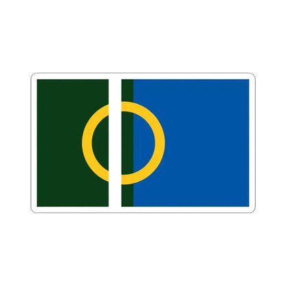 Flag of Calne UK - STICKER Vinyl Kiss-Cut Decal 3 Inch White - The Sticker Space