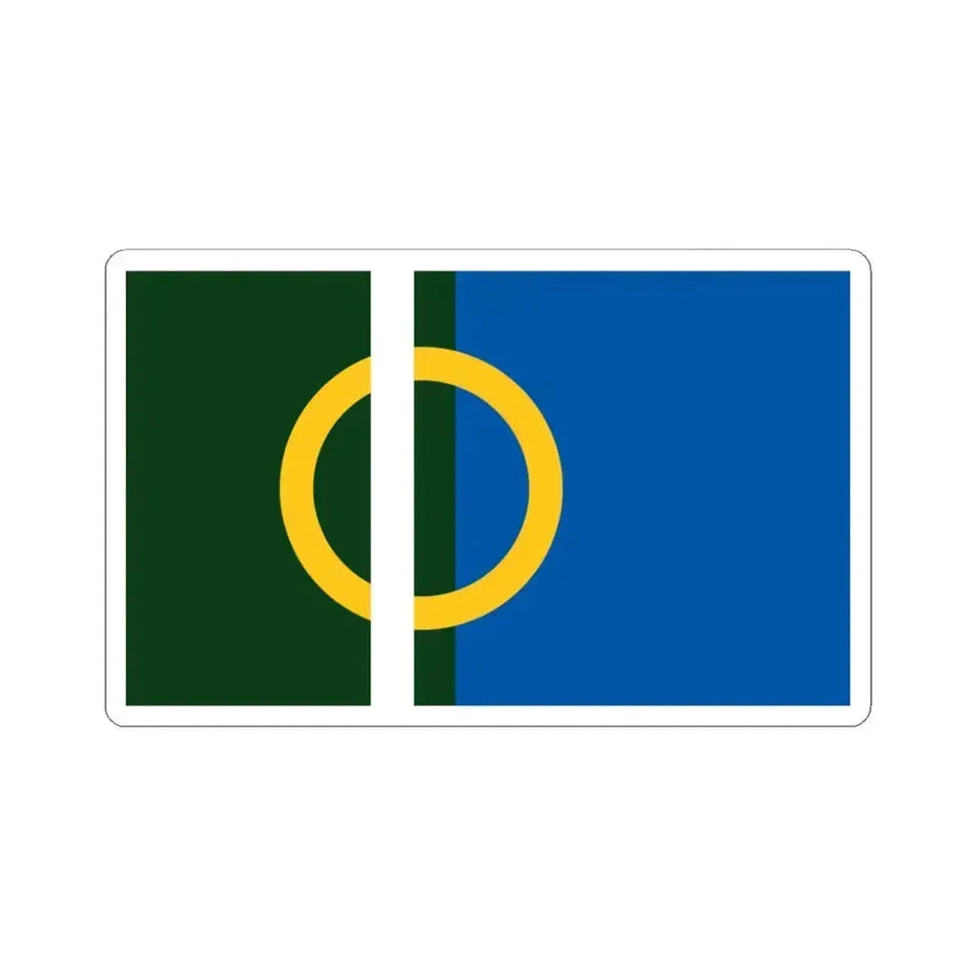 Flag of Calne UK - STICKER Vinyl Kiss-Cut Decal 4 Inch White - The Sticker Space