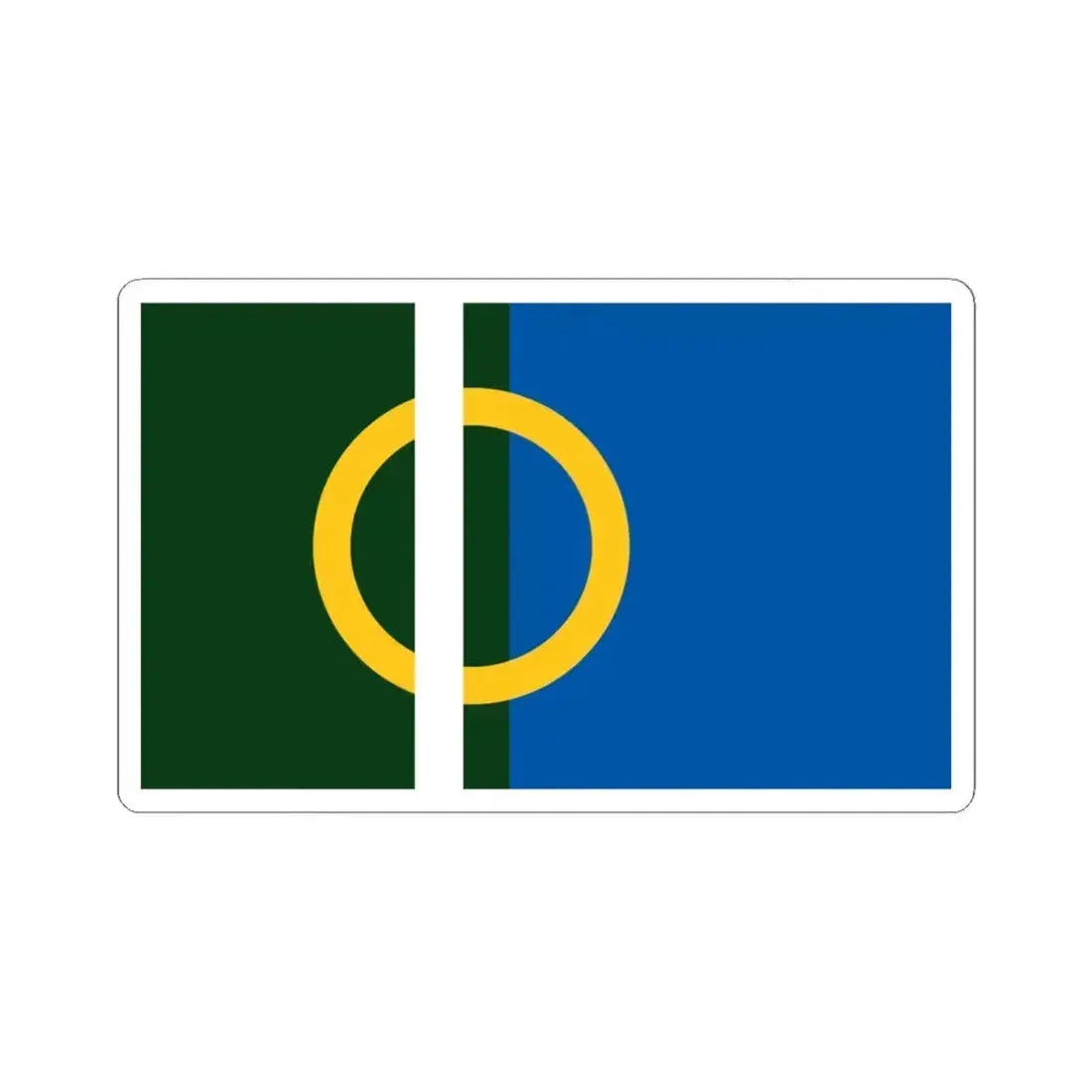 Flag of Calne UK - STICKER Vinyl Kiss-Cut Decal 6 Inch White - The Sticker Space