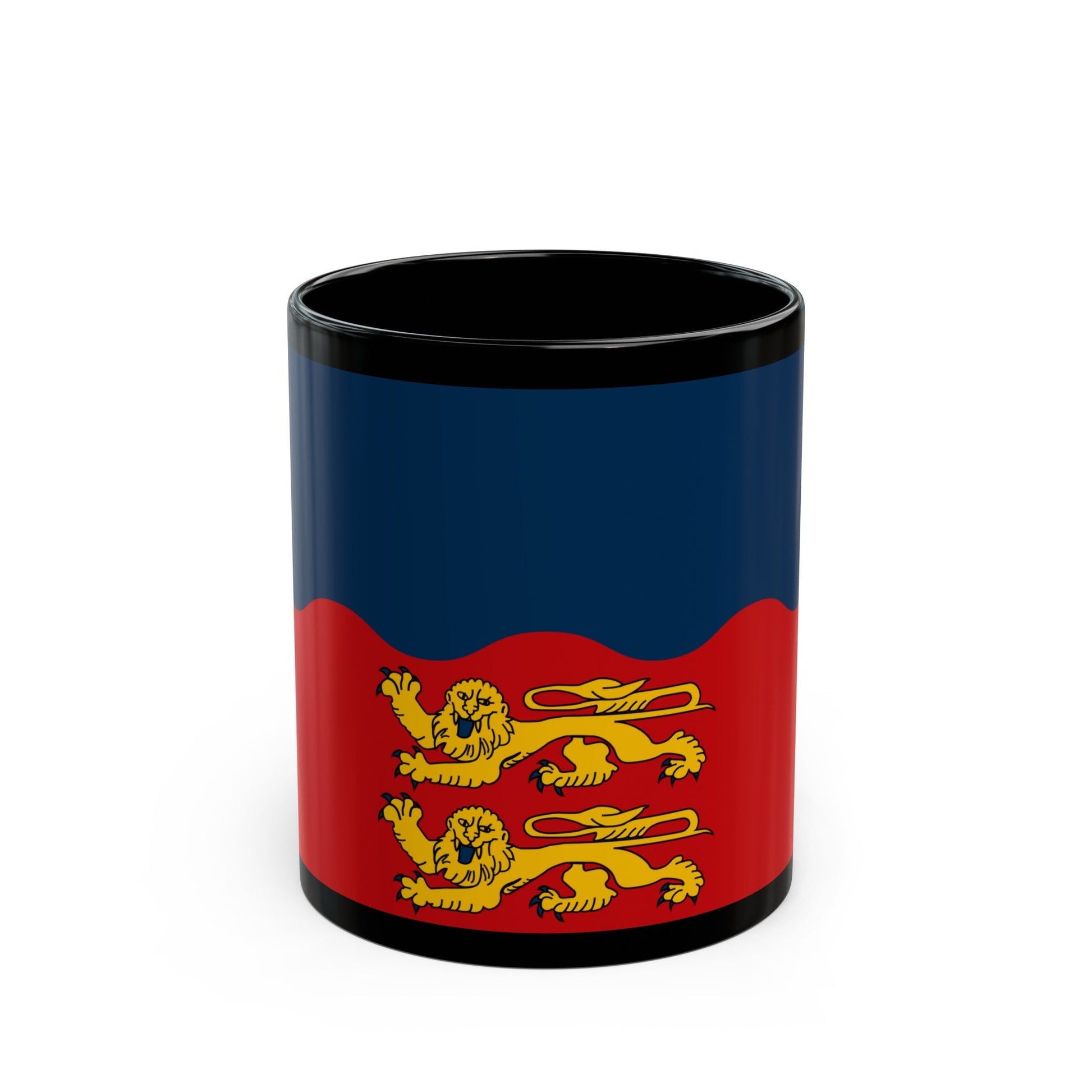 Flag of Calvados France 2 - Black Coffee Mug-11oz-The Sticker Space