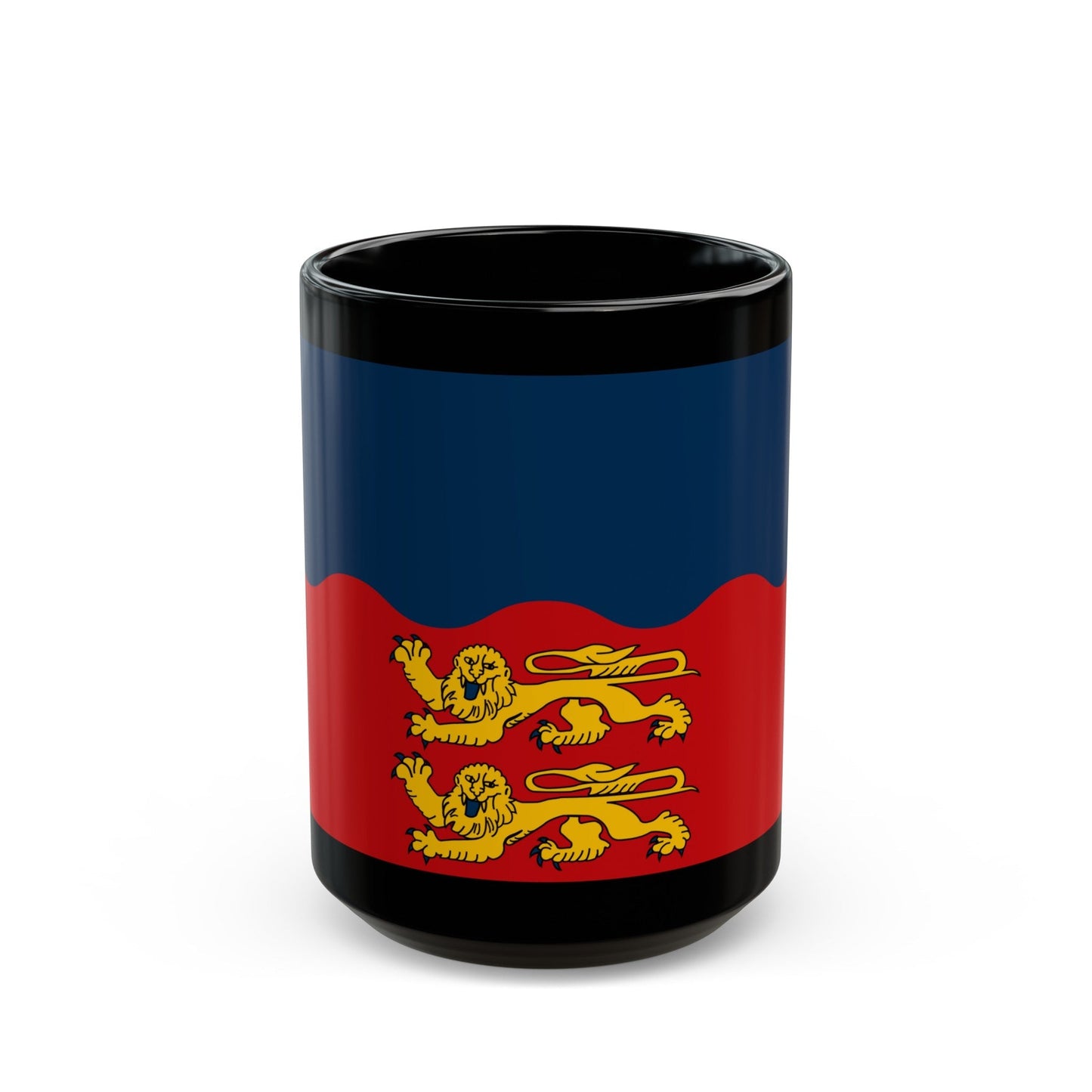 Flag of Calvados France 2 - Black Coffee Mug-15oz-The Sticker Space