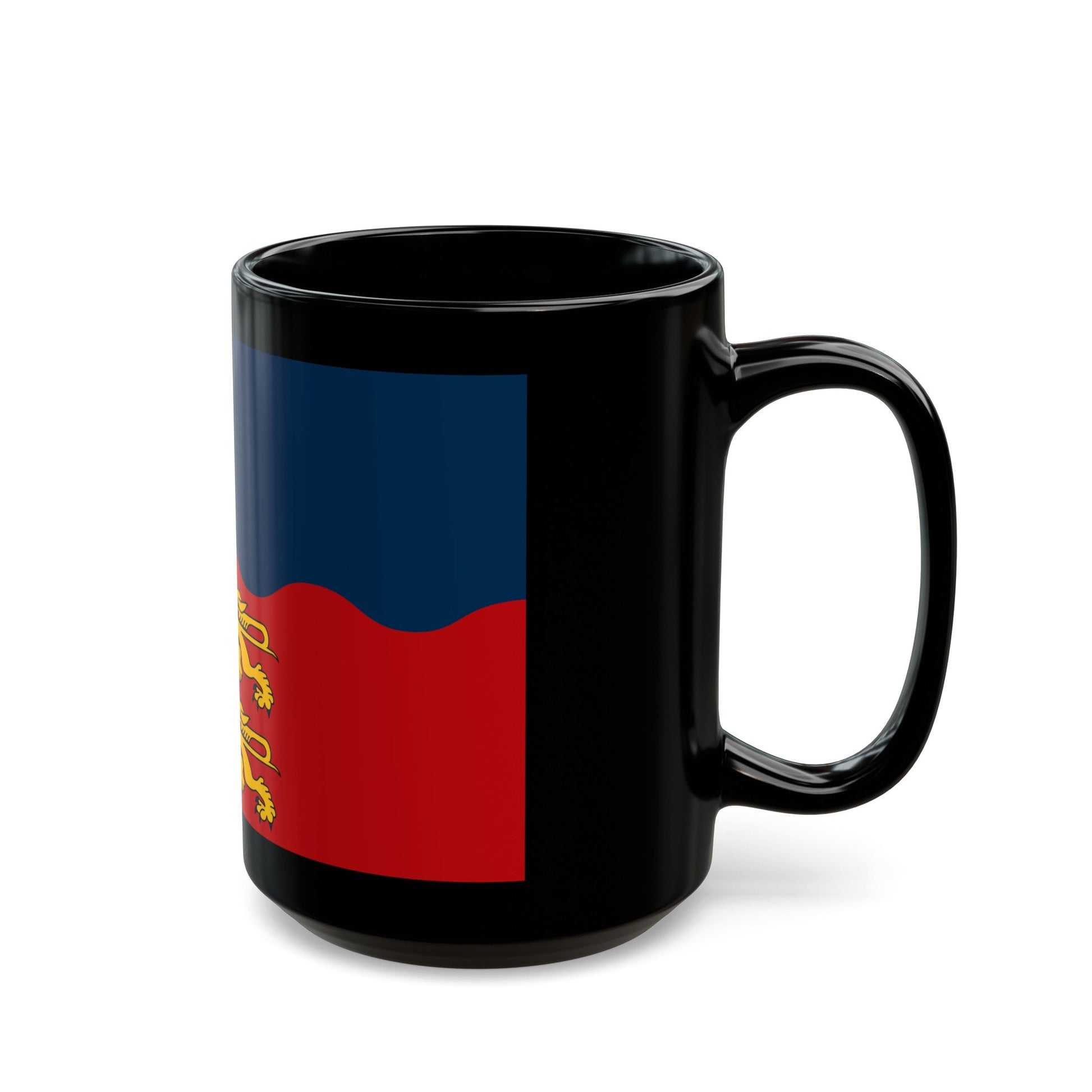 Flag of Calvados France 2 - Black Coffee Mug-The Sticker Space