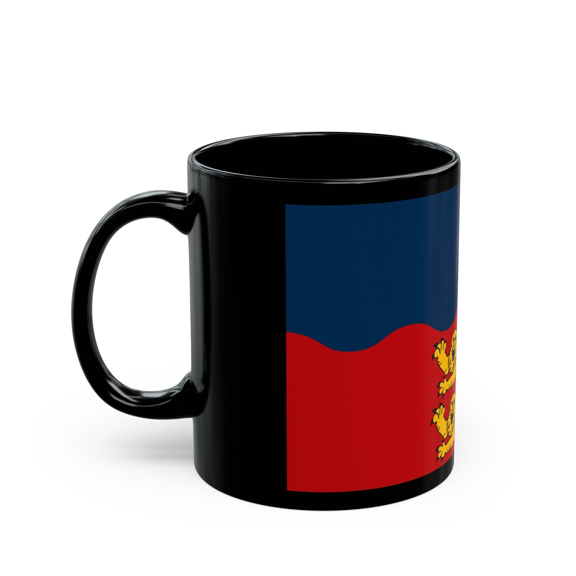 Flag of Calvados France 2 - Black Coffee Mug-The Sticker Space