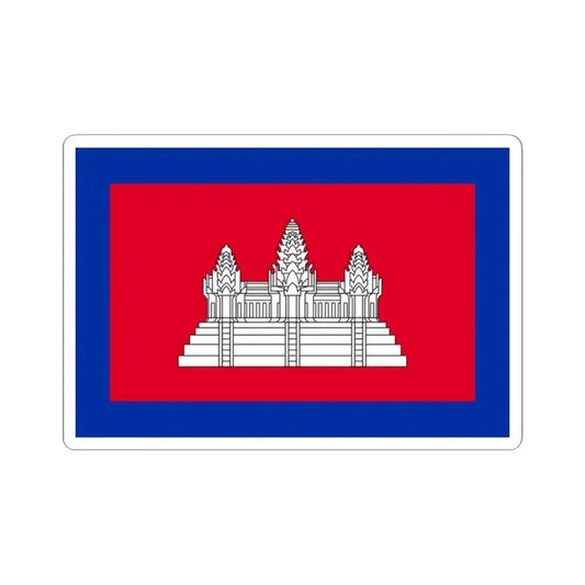 Flag of Cambodia 1863-1948 3-2 (Cambodia) STICKER Vinyl Kiss-Cut Decal 2 Inch White - The Sticker Space
