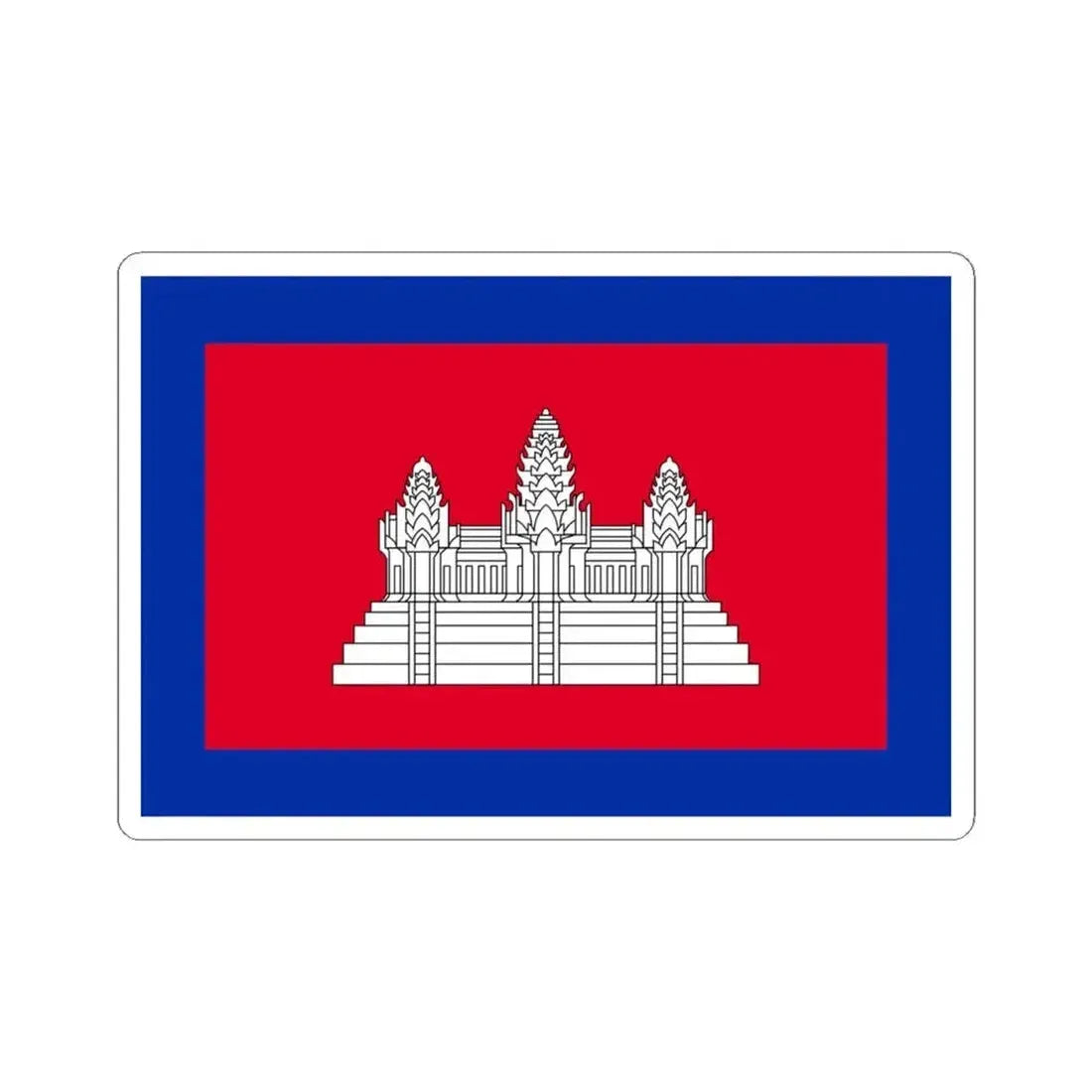 Flag of Cambodia 1863-1948 3-2 (Cambodia) STICKER Vinyl Kiss-Cut Decal 4 Inch White - The Sticker Space