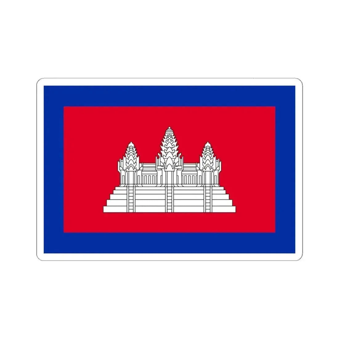 Flag of Cambodia 1863-1948 3-2 (Cambodia) STICKER Vinyl Kiss-Cut Decal 6 Inch White - The Sticker Space