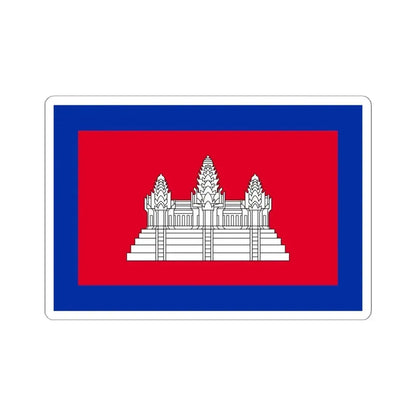 Flag of Cambodia 1863-1948 3-2 (Cambodia) STICKER Vinyl Kiss-Cut Decal 6 Inch White - The Sticker Space