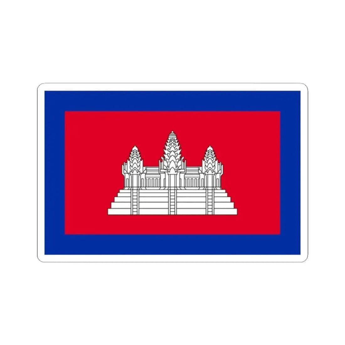 Flag of Cambodia 1863-1948 (Cambodia) STICKER Vinyl Kiss-Cut Decal 2 Inch White - The Sticker Space