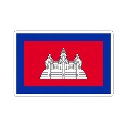 Flag of Cambodia 1863-1948 (Cambodia) STICKER Vinyl Kiss-Cut Decal 2 Inch White - The Sticker Space