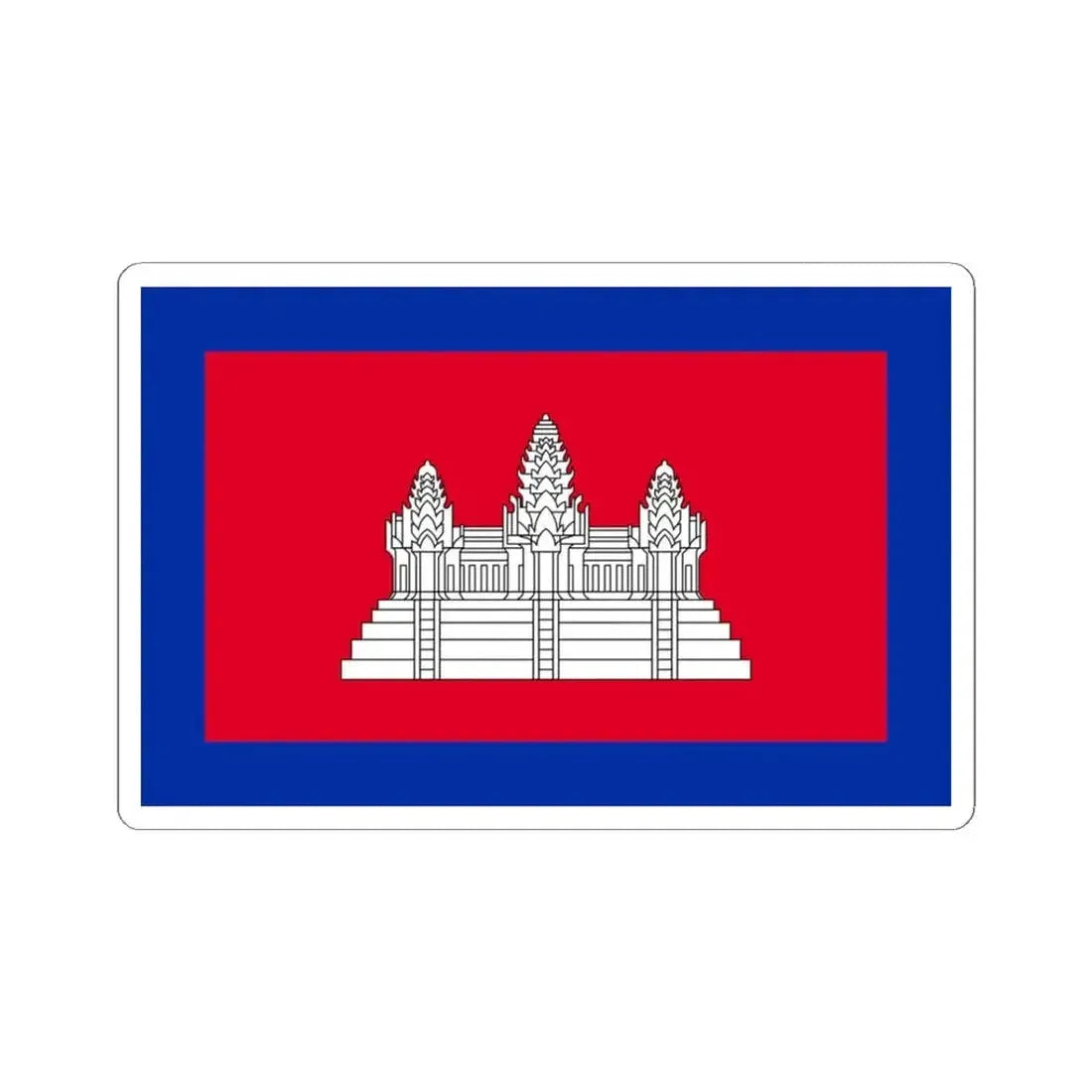 Flag of Cambodia 1863-1948 (Cambodia) STICKER Vinyl Kiss-Cut Decal 3 Inch White - The Sticker Space