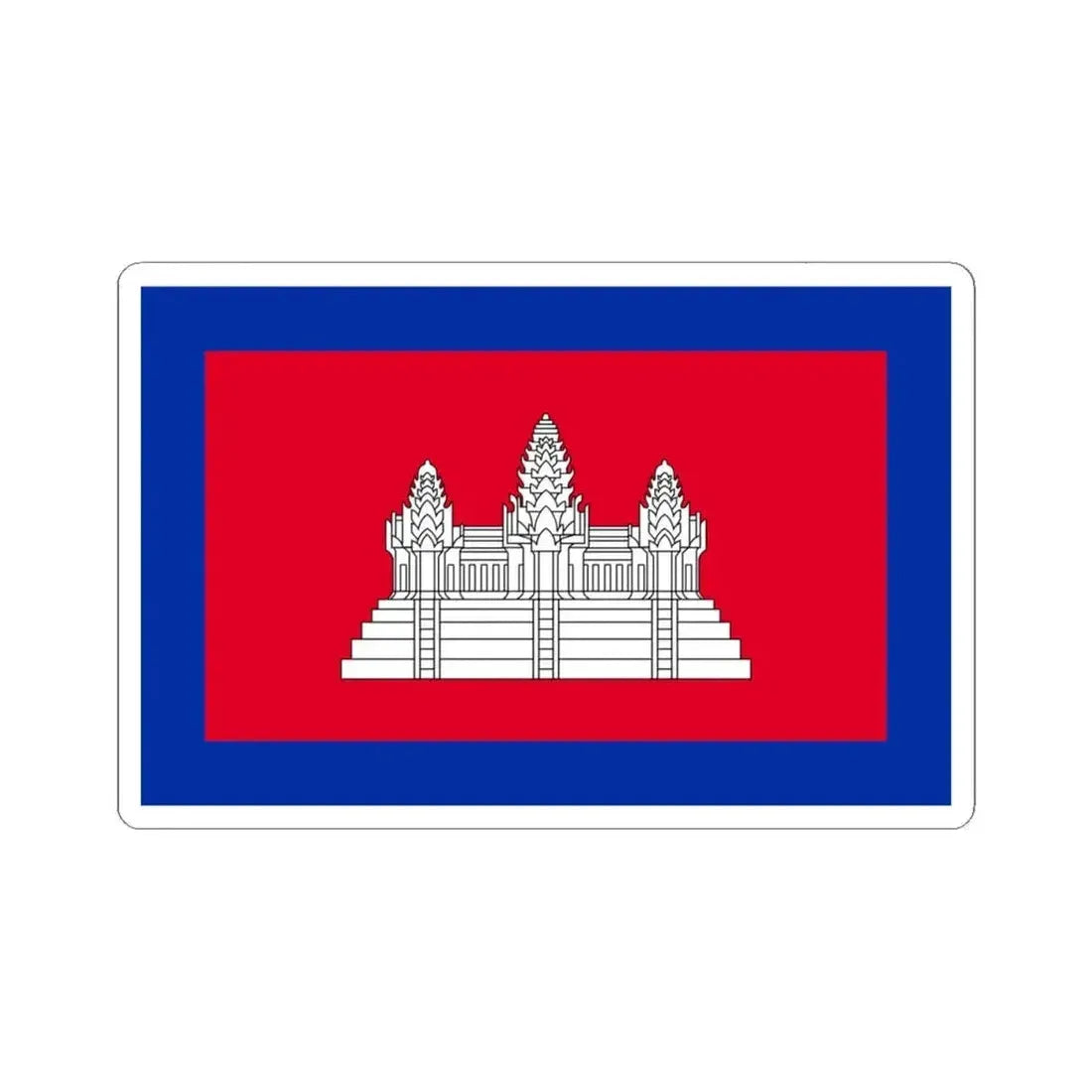 Flag of Cambodia 1863-1948 (Cambodia) STICKER Vinyl Kiss-Cut Decal 4 Inch White - The Sticker Space