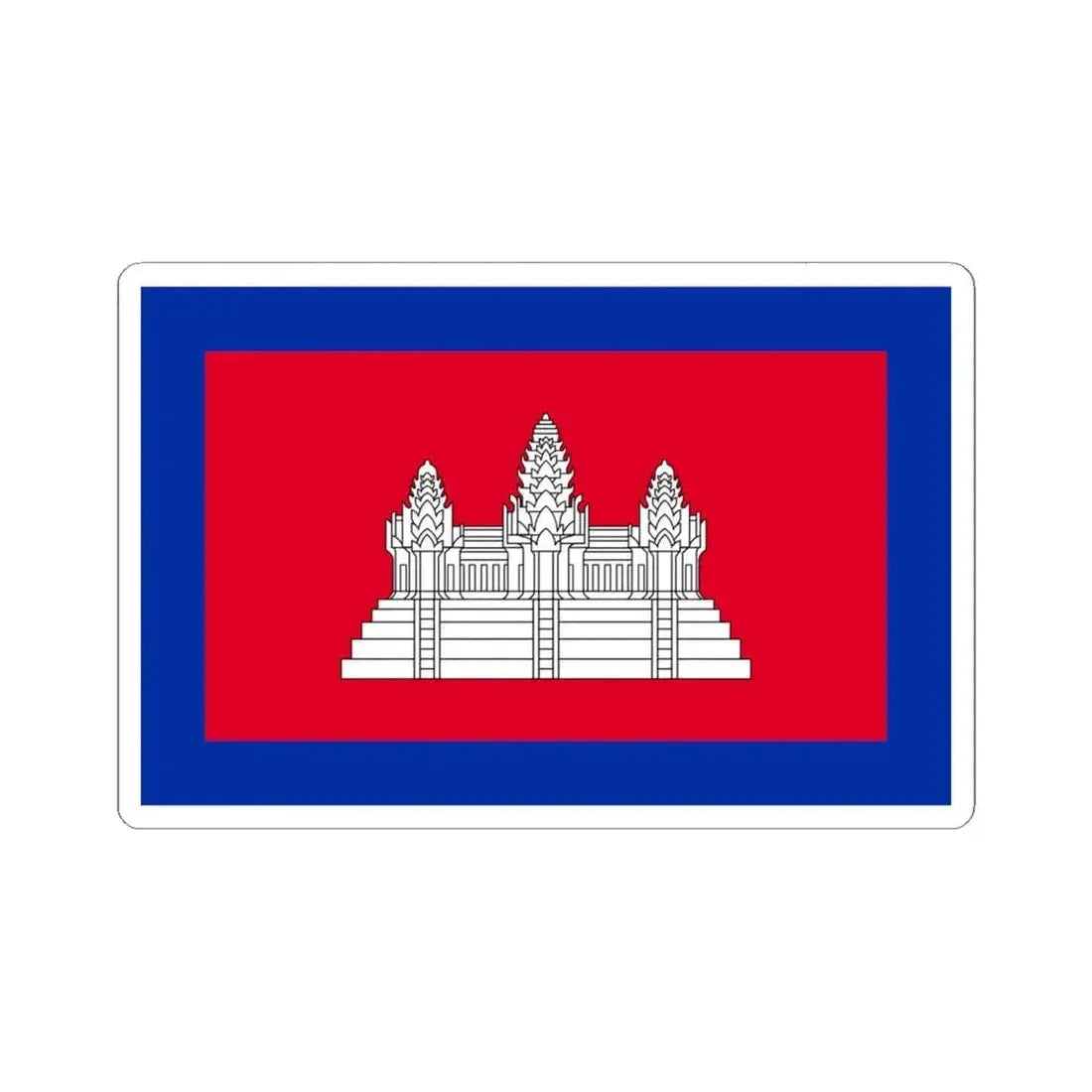 Flag of Cambodia 1863-1948 (Cambodia) STICKER Vinyl Kiss-Cut Decal 6 Inch White - The Sticker Space