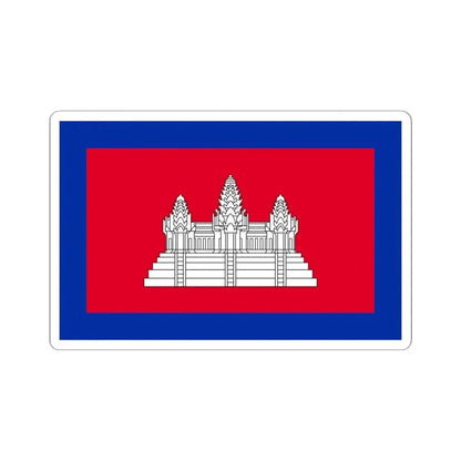 Flag of Cambodia 1863-1948 (Cambodia) STICKER Vinyl Kiss-Cut Decal 6 Inch White - The Sticker Space