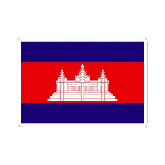 Flag of Cambodia 1948-1970 (Cambodia) STICKER Vinyl Kiss-Cut Decal 2 Inch White - The Sticker Space