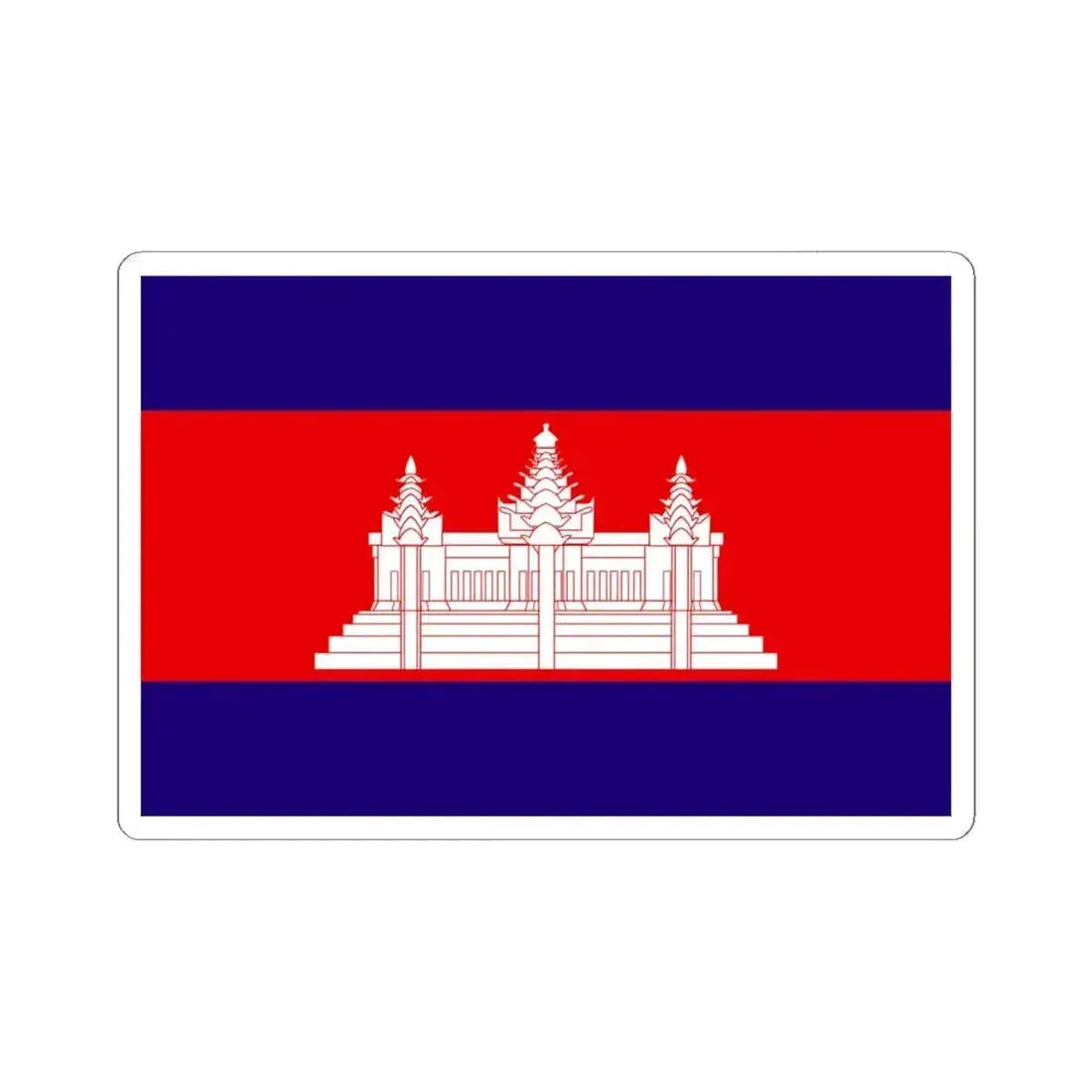 Flag of Cambodia 1948-1970 (Cambodia) STICKER Vinyl Kiss-Cut Decal 6 Inch White - The Sticker Space