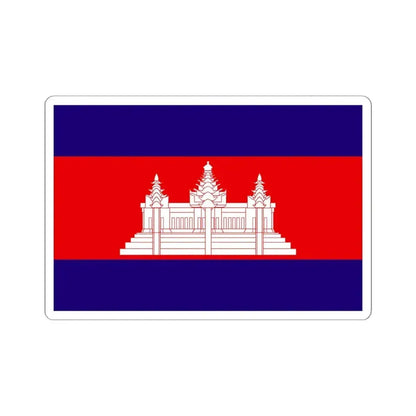 Flag of Cambodia 1948-1970 (Cambodia) STICKER Vinyl Kiss-Cut Decal 6 Inch White - The Sticker Space