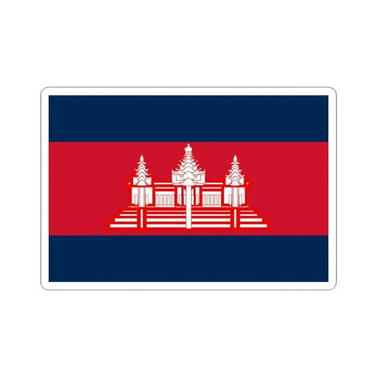 Flag of Cambodia 1948-1970 dark colors (Cambodia) STICKER Vinyl Kiss-Cut Decal 4 Inch White - The Sticker Space