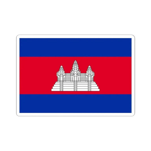 Flag of Cambodia 3-2 (Cambodia) STICKER Vinyl Kiss-Cut Decal 2 Inch White - The Sticker Space