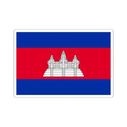 Flag of Cambodia 3-2 (Cambodia) STICKER Vinyl Kiss-Cut Decal 6 Inch White - The Sticker Space