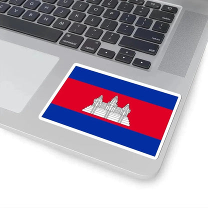 Flag of Cambodia 3-2 (Cambodia) STICKER Vinyl Kiss-Cut Decal - The Sticker Space