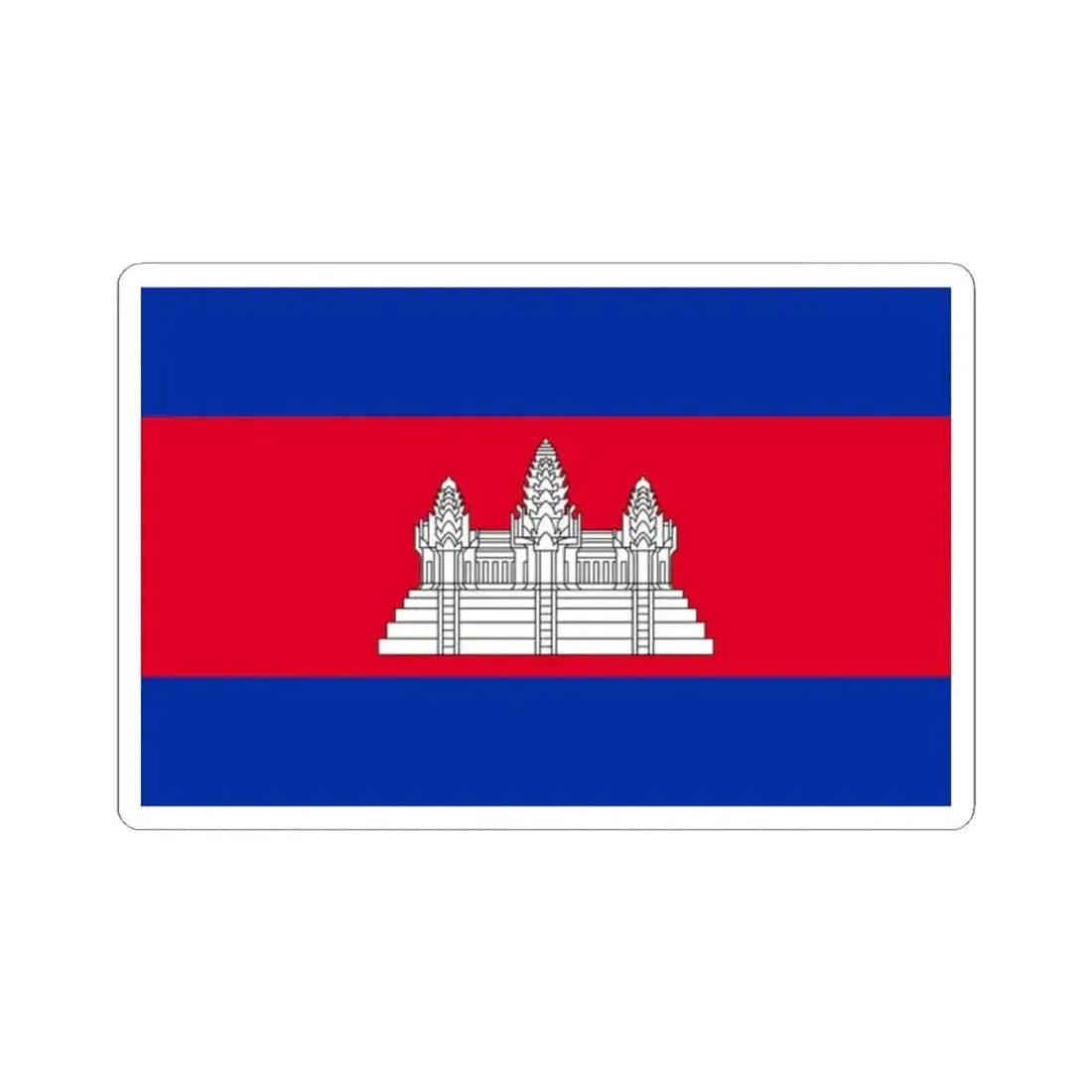 Flag of Cambodia (Cambodia) STICKER Vinyl Kiss-Cut Decal 2 Inch White - The Sticker Space