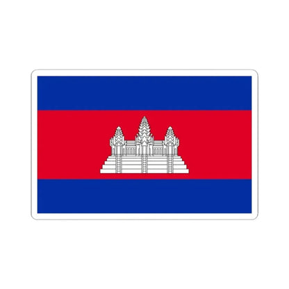 Flag of Cambodia (Cambodia) STICKER Vinyl Kiss-Cut Decal 2 Inch White - The Sticker Space