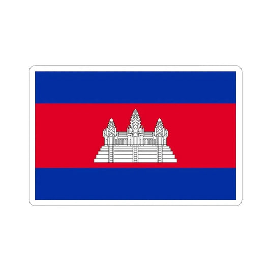 Flag of Cambodia (Cambodia) STICKER Vinyl Kiss-Cut Decal 2 Inch White - The Sticker Space