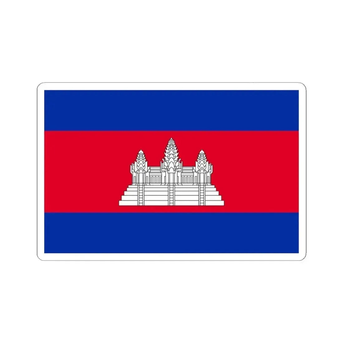 Flag of Cambodia (Cambodia) STICKER Vinyl Kiss-Cut Decal 3 Inch White - The Sticker Space