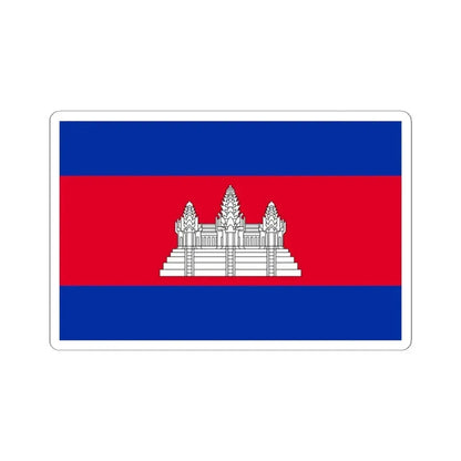 Flag of Cambodia (Cambodia) STICKER Vinyl Kiss-Cut Decal 3 Inch White - The Sticker Space